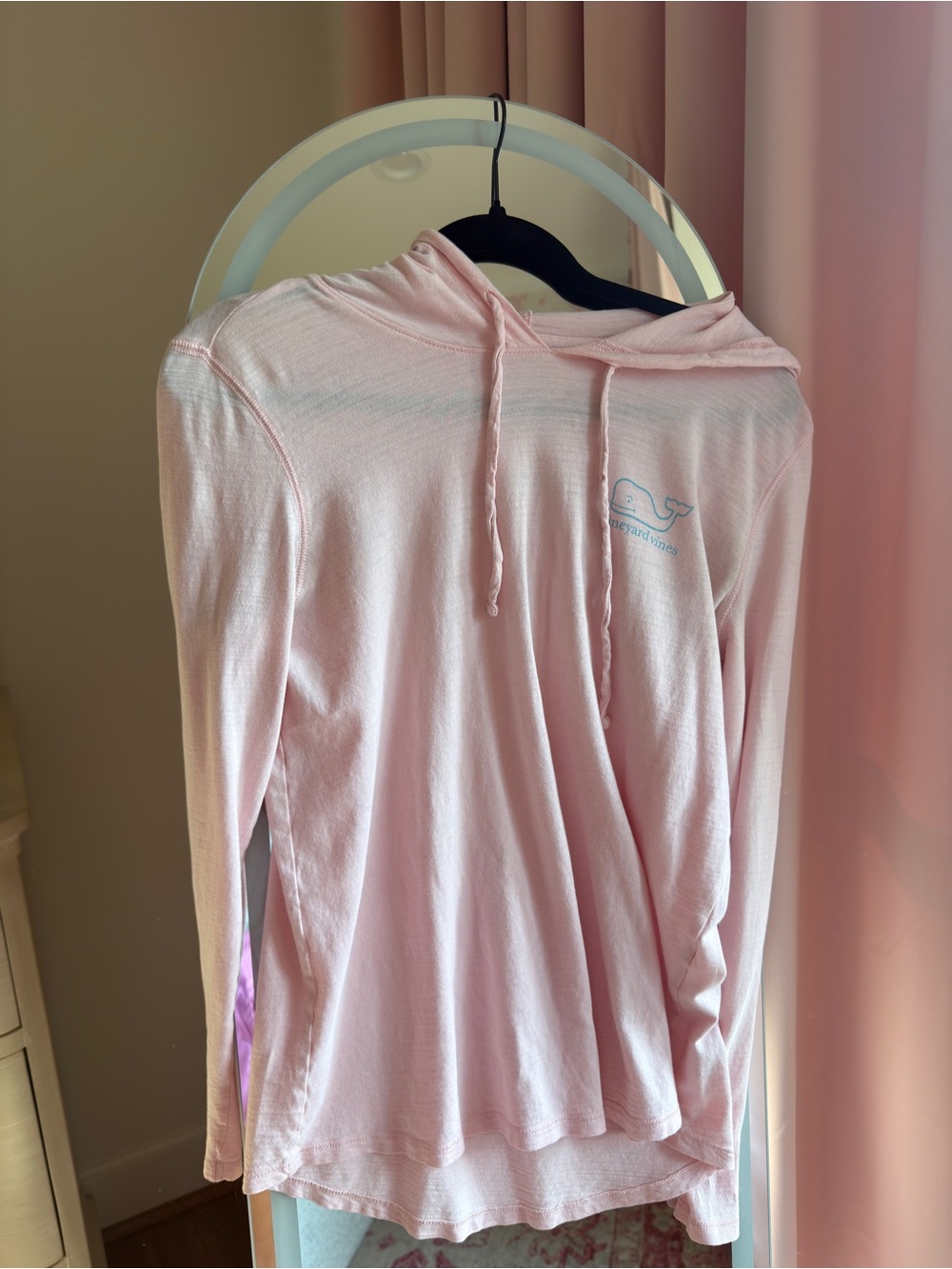 Vineyard Vines Pastel Pink Pullover Hoodie with Whale Logo